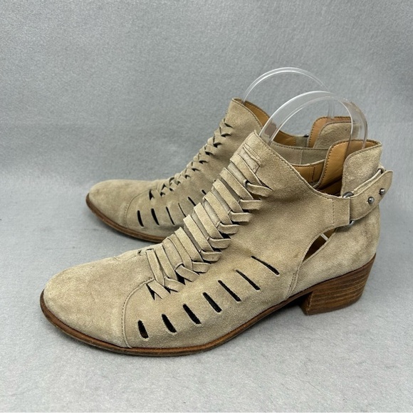 Sam Edelman Taupe Putty Pierson Boots  7.5 Ankle Booties Suede - Picture 1 of 13
